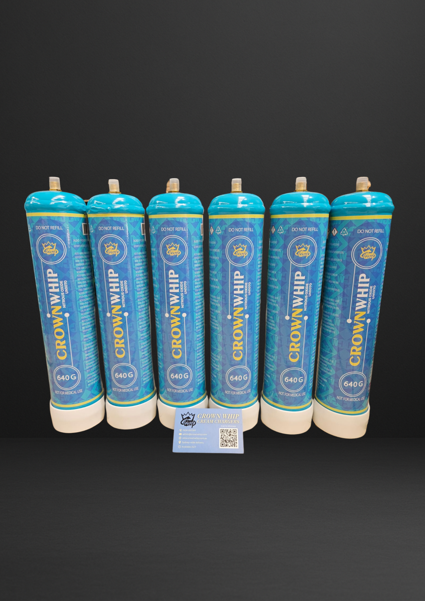 18x CrownWhip 1L (640g) Premium Nitrous Oxide Tanks | Whipped Cream | Fast Shipping