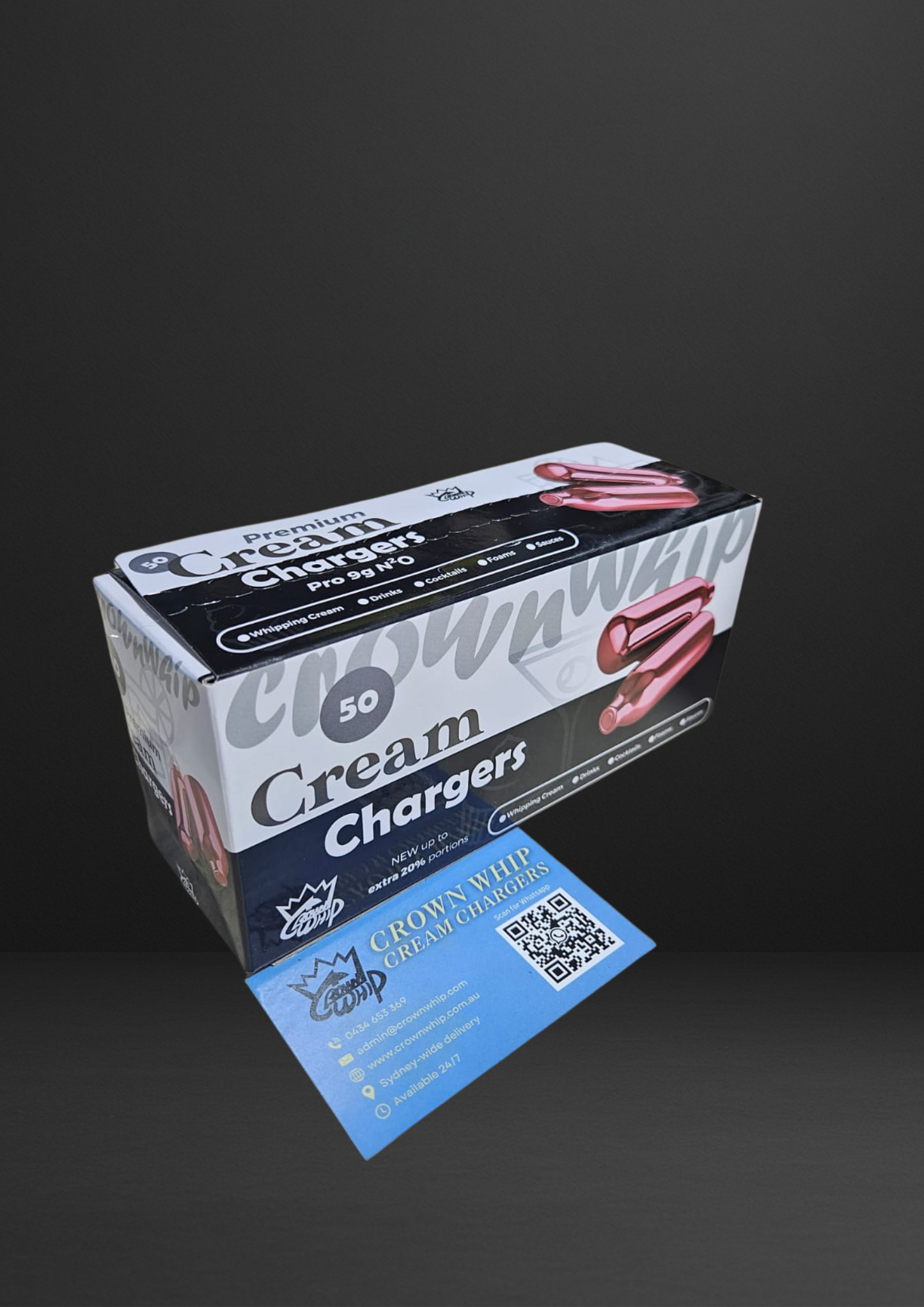 100 pack CrownWhip 9g Premium Nitrous Oxide Bulbs | Whipped Cream | Fast Ship