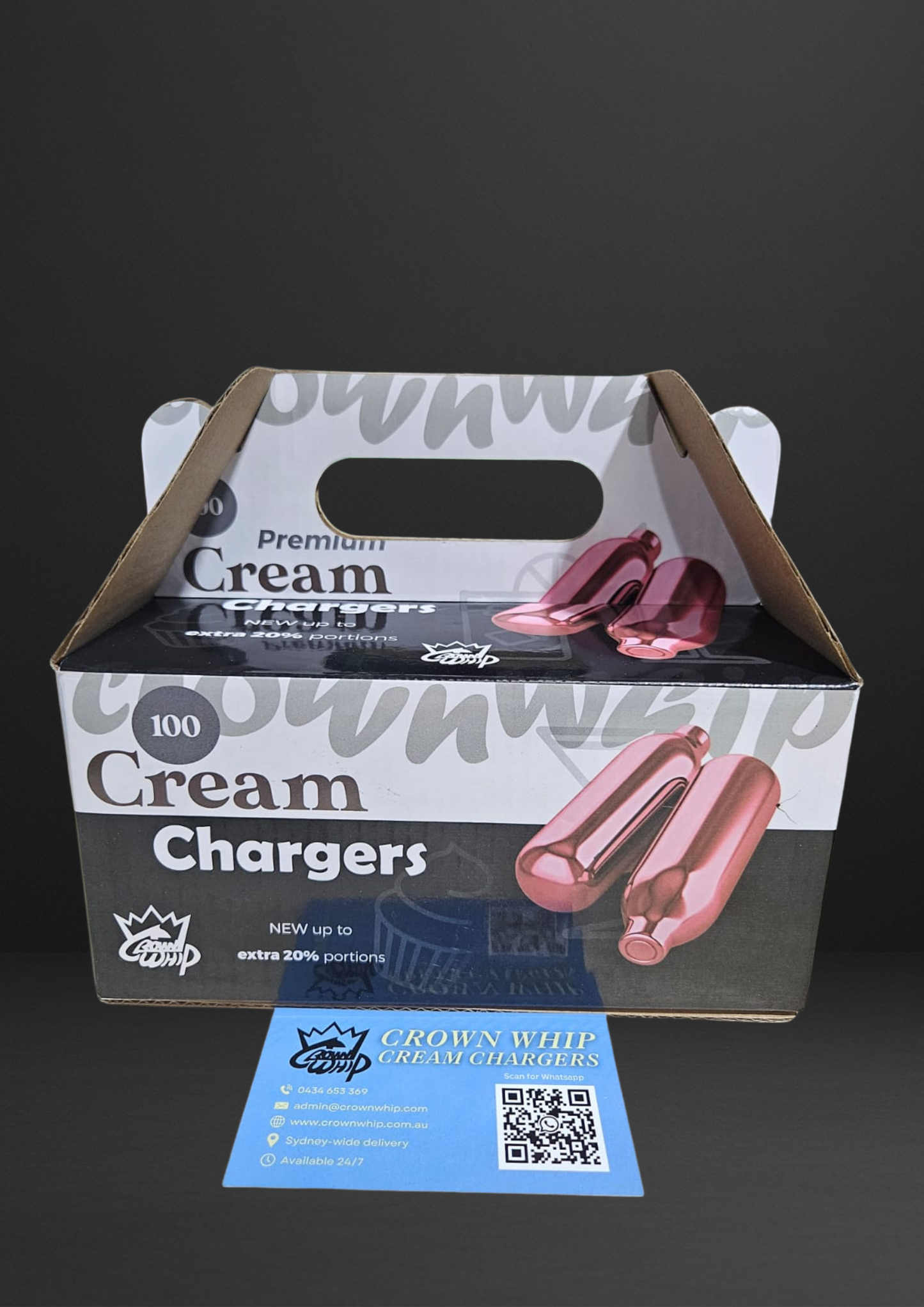 100 pack CrownWhip 9g Premium Nitrous Oxide Bulbs | Whipped Cream | Fast Ship