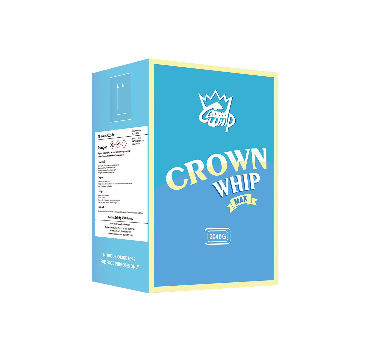 10x CrownWhip 3.3L (2046g) Premium Nitrous Oxide Tanks | Whipped Cream | Fast Shipping