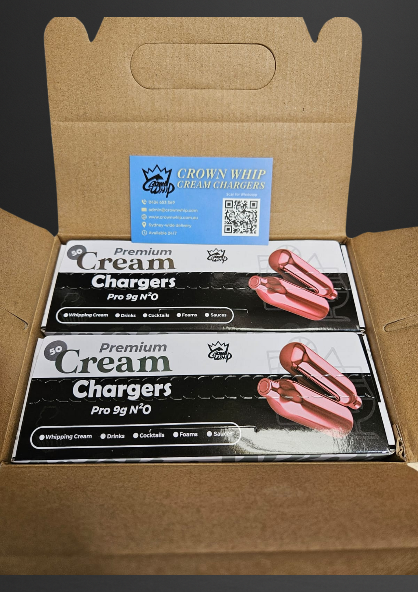 100 pack CrownWhip 9g Premium Nitrous Oxide Bulbs | Whipped Cream | Fast Ship