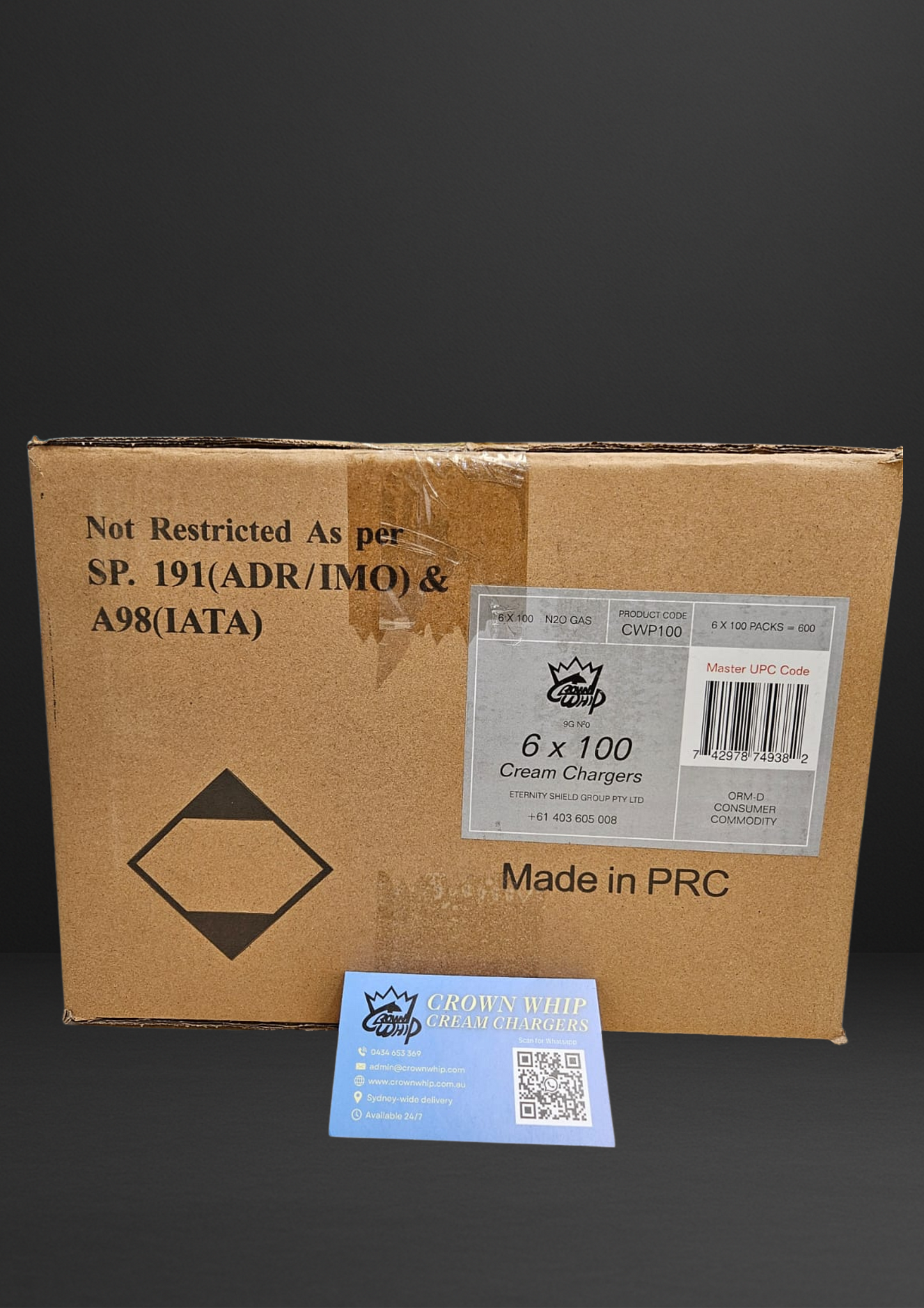 1800 pack CrownWhip 9g Premium Nitrous Oxide Bulbs | Whipped Cream | Fast Ship