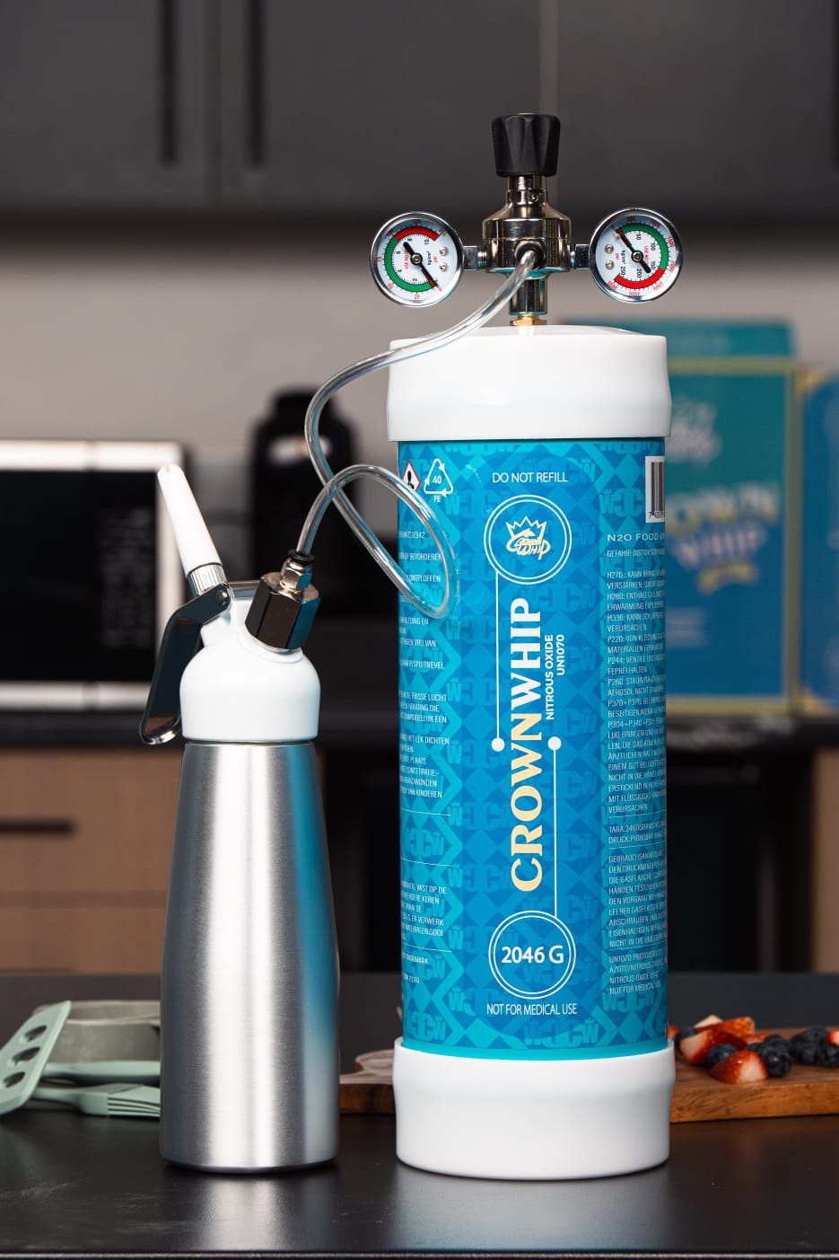 2x CrownWhip 3.3L (2046g) Premium Nitrous Oxide Tanks | Whipped Cream | Fast Shipping