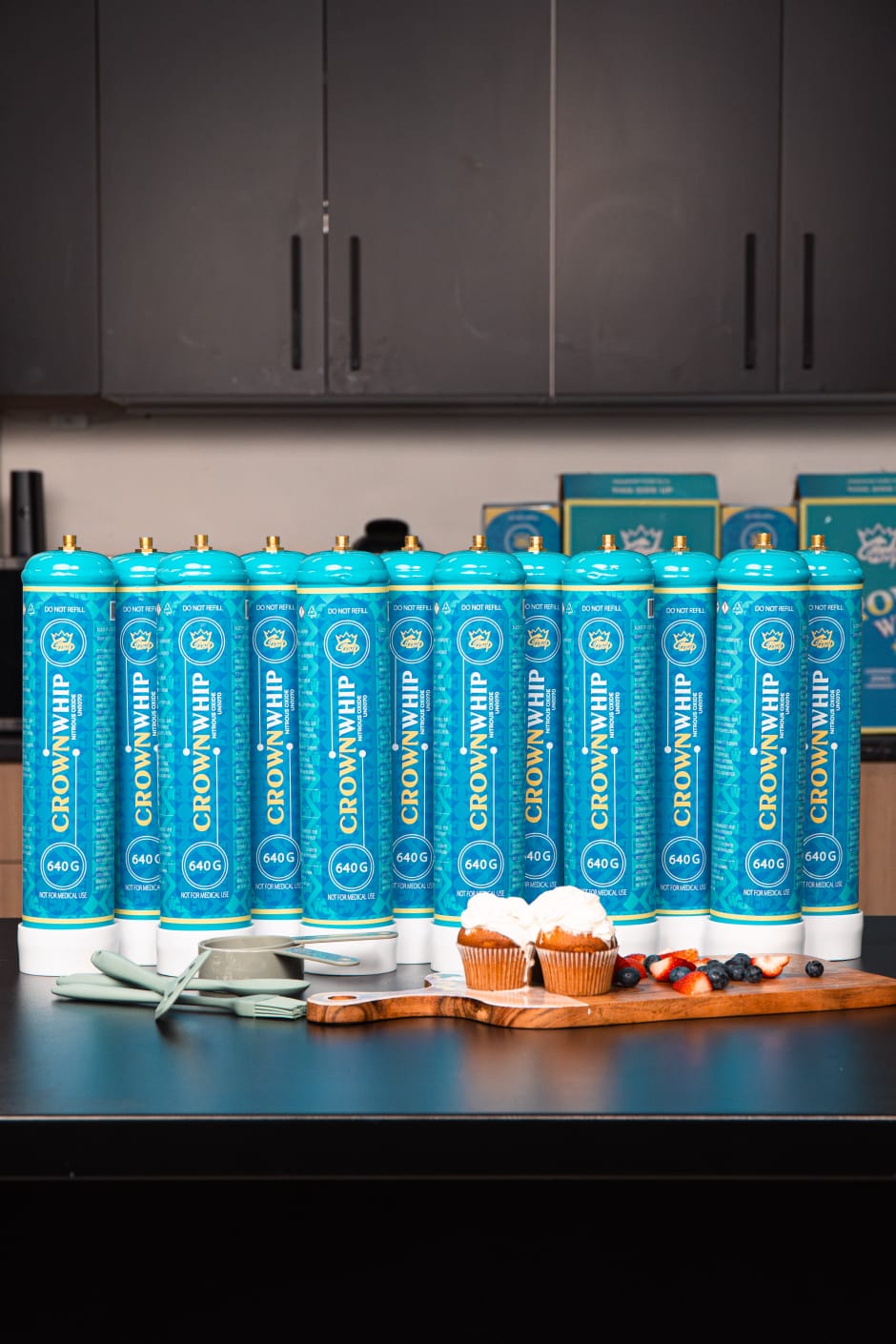 12x CrownWhip 1L (640g) Premium Nitrous Oxide Tanks | Whipped Cream | Fast Shipping