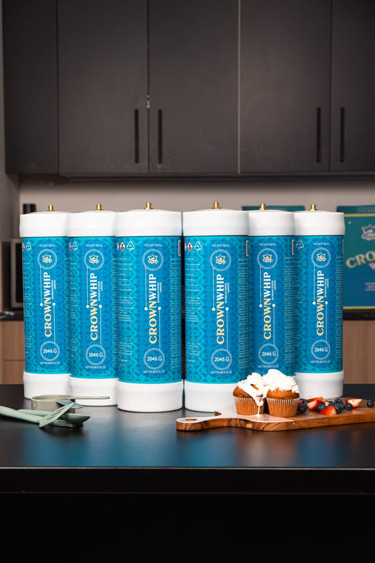 6x CrownWhip 3.3L (2046g) Premium Nitrous Oxide Tanks | Whipped Cream | Fast Shipping