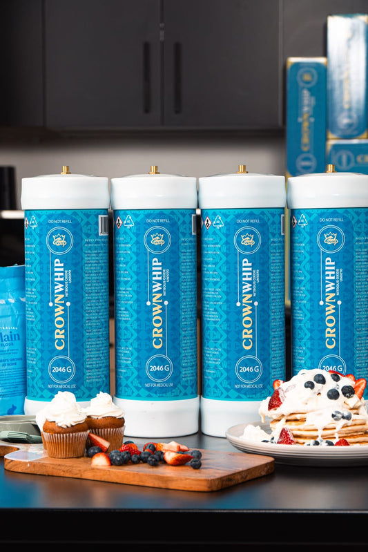 4x CrownWhip 3.3L (2046g) Premium Nitrous Oxide Tanks | Whipped Cream | Fast Shipping