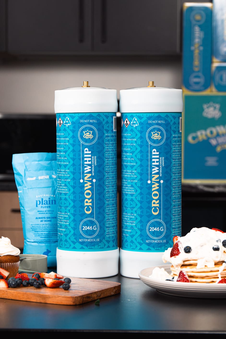 2x CrownWhip 3.3L (2046g) Premium Nitrous Oxide Tanks | Whipped Cream | Fast Shipping