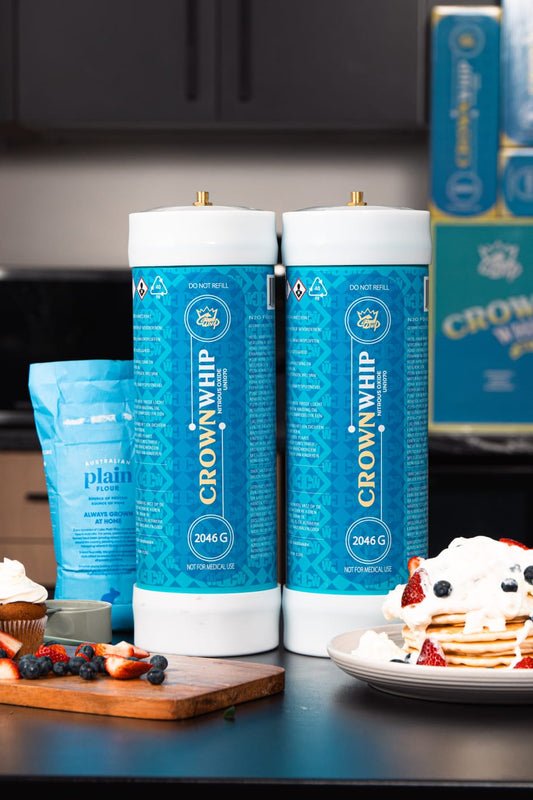 2x CrownWhip 3.3L (2046g) Premium Nitrous Oxide Tanks | Whipped Cream | Fast Shipping